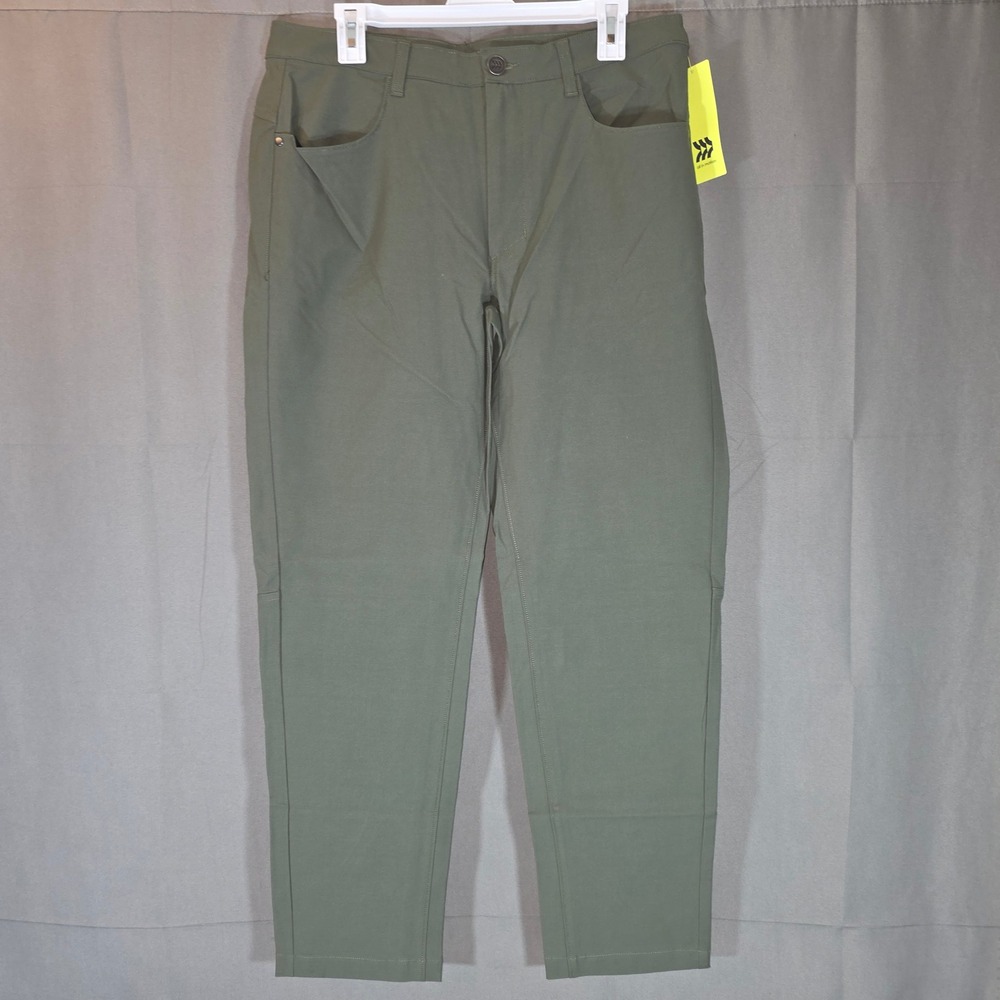 All in Motion Mens Golf Pants 34x30 Olive Green Stretch Active Chino 041 11 3543